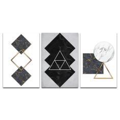 Imagem de Kit Placas Quadros Decorativos 3 Pçs 30x45 Mármore 