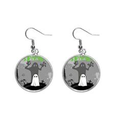 Imagem de Ghost Fear Halloween Corpse Ear Pendente Prata Brincos Joia Feminina