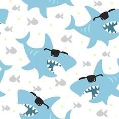 Imagem de Papel de Parede Tubarões Óculos Basic