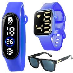 Imagem de Digital Relógio Infantil + Oculos Proteção Uv Menino Qualidade Criança Pulseira Ajustavel