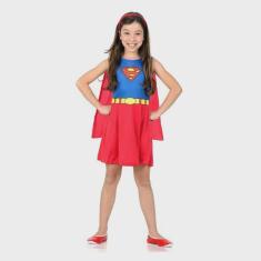 Imagem de Fantasia Supergirl Infantil Super Pop Vestido com Capa