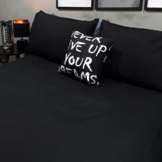 Imagem de Lençol Com Elástico Casal Super King 4 Un Preto Com Almofada - Casa Da