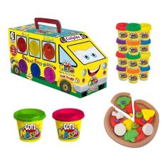 Imagem de Massinha De Modelar Ônibus Coti Massa Cheirinho Tutti Frutti - Brinquedo Infantil Cotiplás
