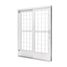 Imagem de Porta De A o De Correr E Postigo 215x160cm 2 Folhas Com Grade