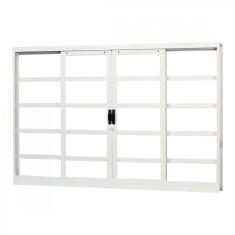 Imagem de Janela de Aço de Correr 100x120cm 4 Folhas Minas Sul MGM Branco