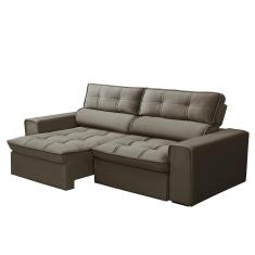 Imagem de Sofá Retrátil E Reclinável 2 Lugares 200cm Welton Veludo Castor G22 - Gran Belo