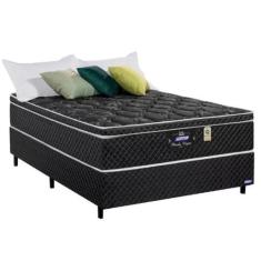 Imagem de Cama Box Casal + Colchão Molas Ensacadas Pérola Negra 138Xx188x32cm -