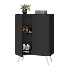 Imagem de Sapateira 2 Portas Retrô Nina Multimóveis V6009 Preta/branca