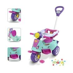 Imagem de Triciclo Infantil De Passeio E Pedal Andador Avespa Pink suporta até 2