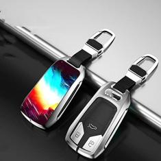 Imagem de TPHJRM Porta-chaves do carro Capa Smart Zinc Alloy, apto para Audi a1 a3 8v a4 b9 a5 a6 c7 q3 q5 q7 tt, Porta-chaves do carro ABS Smart Car Key Fob