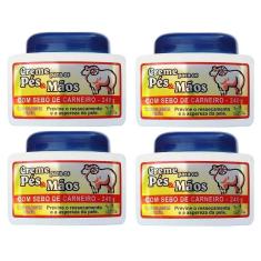 Imagem de Kit Com 4 Creme Para Pés E Mãos Sebo De Carneiro Sanjully