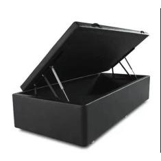 Imagem de Cama Box Baú Solteiro 88X188 Sintético Preta - Acolchões