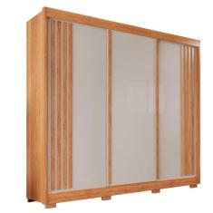 Imagem de Guarda Roupa 3 Portas 4 Gavetas Mdf Com Pés Cinamomo E Off
