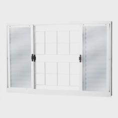 Imagem de Janela de Aço Veneziana de Correr 100x100cm 6 Folhas com Grade Minas Sul mgm