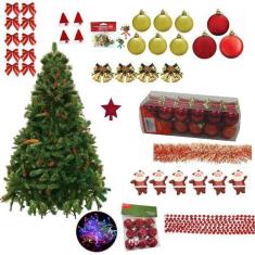 Imagem de Árvore Natal Alpina 1,50M 330 Galhos 147 Itens Pisca 110V