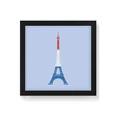 Imagem de Arte Maníacos Quadro Decorativo Torre Eiffel Colorida - 30x30cm (Moldura em laca )