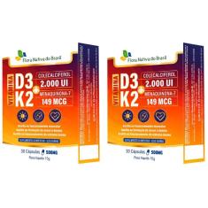 Imagem de Kit 2X Vitamina K2 (Mk-7) + Vitamina D3 30 Cápsulas - Flora Nativa