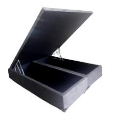 Imagem de Cama Box Baú Bipartido Casal 1,38 X 1,88 Tampo Inteiro Blindada Sued C