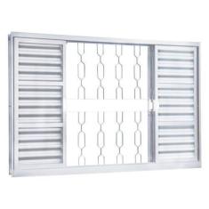 Imagem de Janela de Aço Veneziana de Correr 100x100cm 6 Folhas Minas Sul MGM