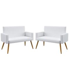Imagem de Kit 2 Poltronas Namoradeiras Decorativas Vega Couro Artificial  Aradecor