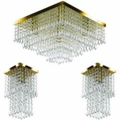 Imagem de Kit 1 Lustre Cristal Acr. Dream + 2 Lustres Spark 