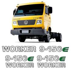 Imagem de Emblemas 9-150e Worker Adesivo Volkswagen Caminhão Cromado