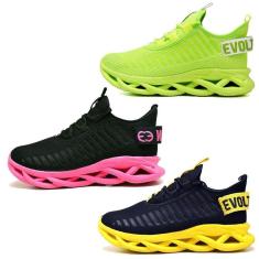 Imagem de Kit 3 Tênis Casual Esportivo Corrida Macio Lançamento-Masculino