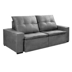 Imagem de Sofá 4 Lugares Retrátil e Reclinável Wave Veludo Cinza