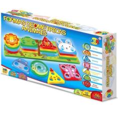 Imagem de Brinquedo Educativo Formas Geometricas Animais 16 Peças Eva - Ggb Brin