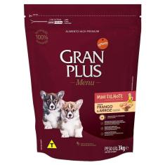 Imagem de Ração GranPlus Menu Raças Pequenas Frango e Arroz para Cães Filhotes - 3 Kg