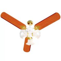 Imagem de Ventilador De Teto 3 Pás 130W Branco/Mogno Venti-Delta