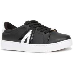 Imagem de Tênis Vizzano Casual Cano Baixo Feminino - Preto e Branco, 36