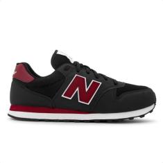 Imagem de TENIS NEW BALANCE 500V2 MASCULINO BLACK/CRIMSON, Calçados Masculinos, PRETO/VERMELHO ESCURO, 41