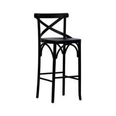 Imagem de Banqueta Alta Bistrô Xisto Madeira Maciça Preto