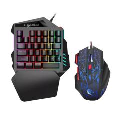 Imagem de Kit de teclado Gamer de 35 teclas com mouse retroiluminado para uma mão