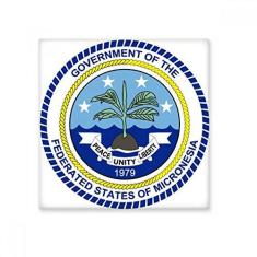 Imagem de Decalque brilhante de ejo de cerâmica com emblema nacional Micronesia