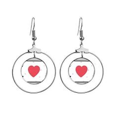 Imagem de Brincos com estampa de palavras I Love Eiffel Tower com argola e argola