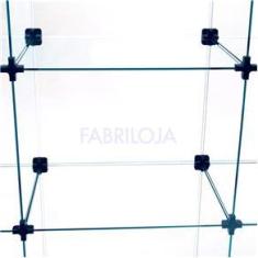 Imagem de Balcão de Atendimento Modulado em Vidro com Rodízios - 5,50 x 1,10 x 0,30