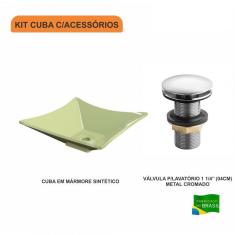 Imagem de Kit Cuba L34 Com Válvula Click 1 1/2'' Compace Verde Acqua