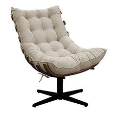 Imagem de Poltrona Decorativa Costela Base Giratória Suede Bege - Amarena Móveis