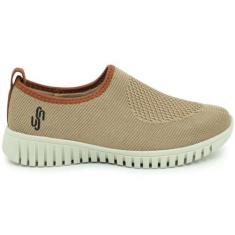 Imagem de Tênis Slip On Feminino Usaflex Tricot Baixo Sola Conforto