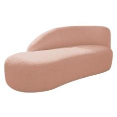 Imagem de Divã Recamier Curvo Luna 140cm Lado Esquerdo Suede Rose