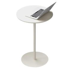 Imagem de Mesa de bar branca moderna, mesa de bar branca de 50 a 104 cm, circular de 50 a 104 cm, com base de metal, mesas de canto brancas para sala de estar, escritório, café, pátio