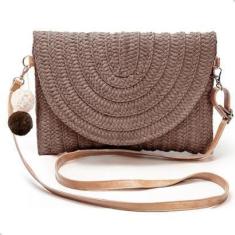 Imagem de Bolsa de Palha Pequena Acessório De Verão Praia Piscina Alça Transversal-Feminino