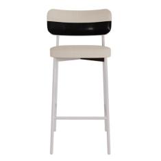 Imagem de Banqueta Alloa Fixa com 4 Pés 50 X 44,7 X 163,5cm com 1 Unidade Areia/Preto/Branco Epoxi