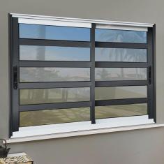 Imagem de Janela Elite com Travessas 2 Folhas Moveis 120 X 120 Vidro Reflex