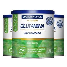 Imagem de Kit 3 Glutamina Micronizada Catarinense 250G