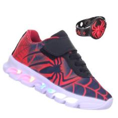 Imagem de Tenis Com Luz De Led Infantil Personagem De Criança Aranha Mais Pulsei