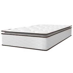 Imagem de Colchão de Solteiro Umaflex New Itália com Molas Ensacadas e Pillow Top D26 - 25x88x188cm - Branco/Marrom