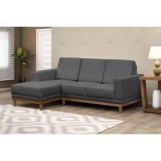 Imagem de Sofá 3 Lugares com Chaise Lado Direito Cronus Cinza